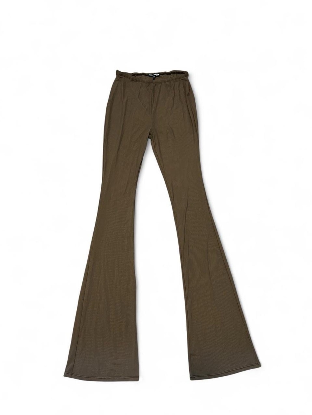High-Rise Flared Pants in Olive Brown - Fashion Nova Medium